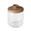 Стеклянный контейнер для хранения ChaBatree HIS Sprout Jar, размер M, деревянная крышка из акации, упаковка включена, 0,5 л