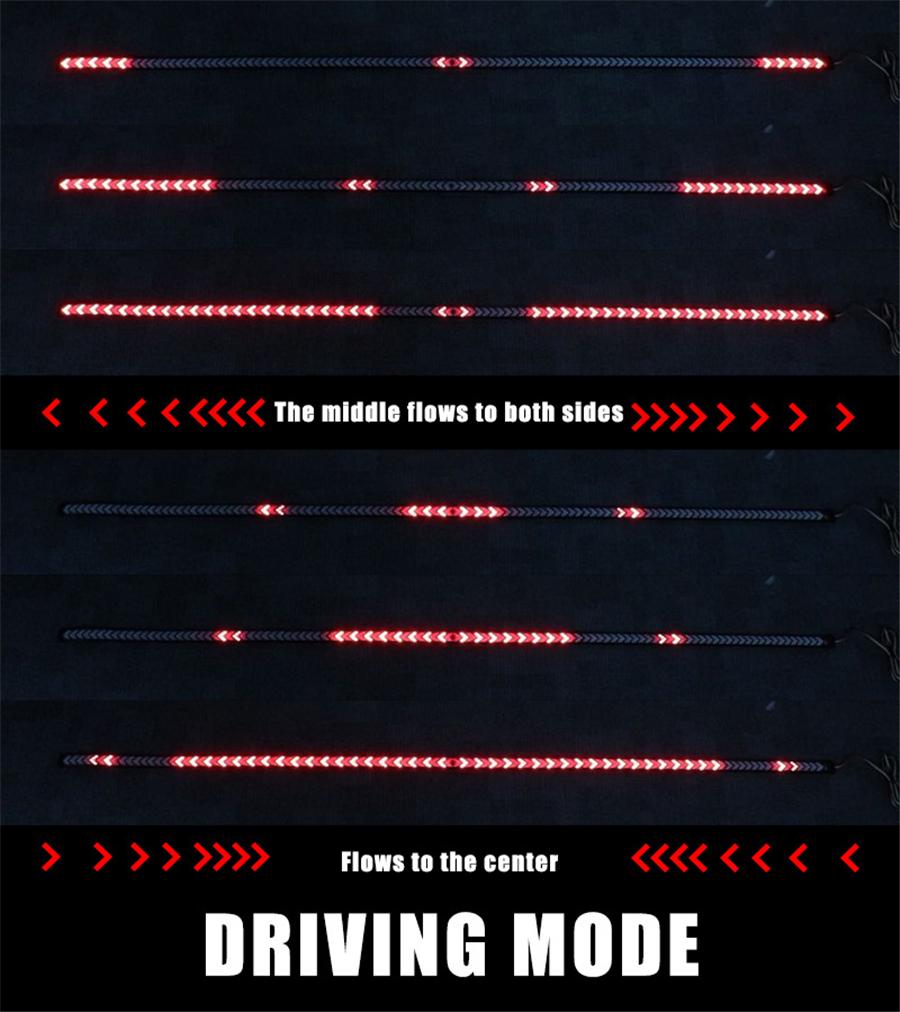 40-дюймовая красная желтая светодиодная лента для задней двери грузовика 4-функциональная со сканирующим режимом, режимом вождения, торможения и динамичным указателем поворота для Jeep, пикапа, внедорожника, Dodge