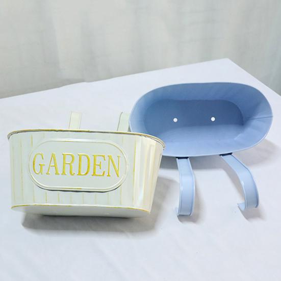 Кашпо для растений на заборе, металлические подвесные цветочные горшки, кашпо для перил, со съемными крючками для сада, забора, дома, балкона, террасы