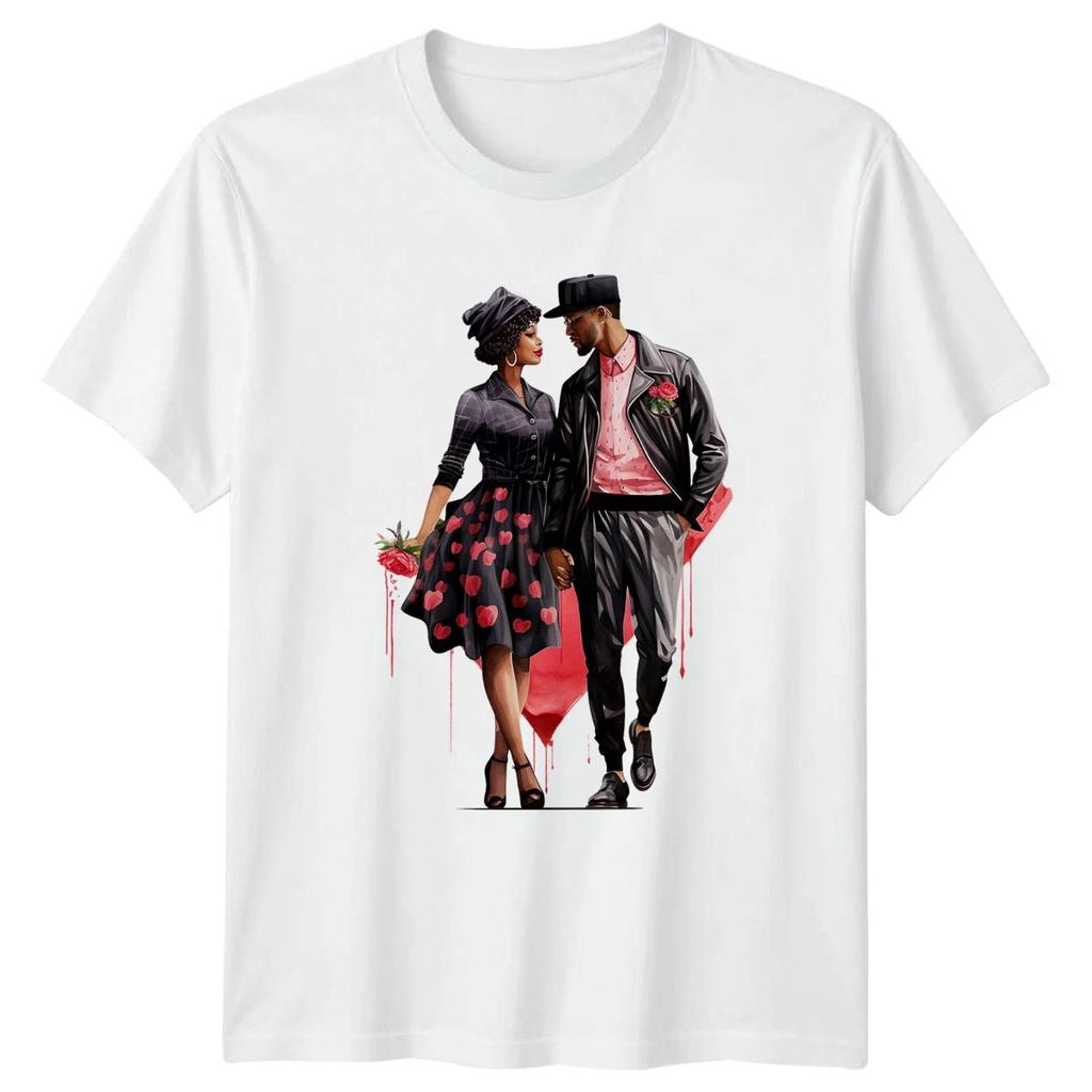 Couples Romance Love Hearts Mens T-Shirt Womens Tee Graphic Unisex Top