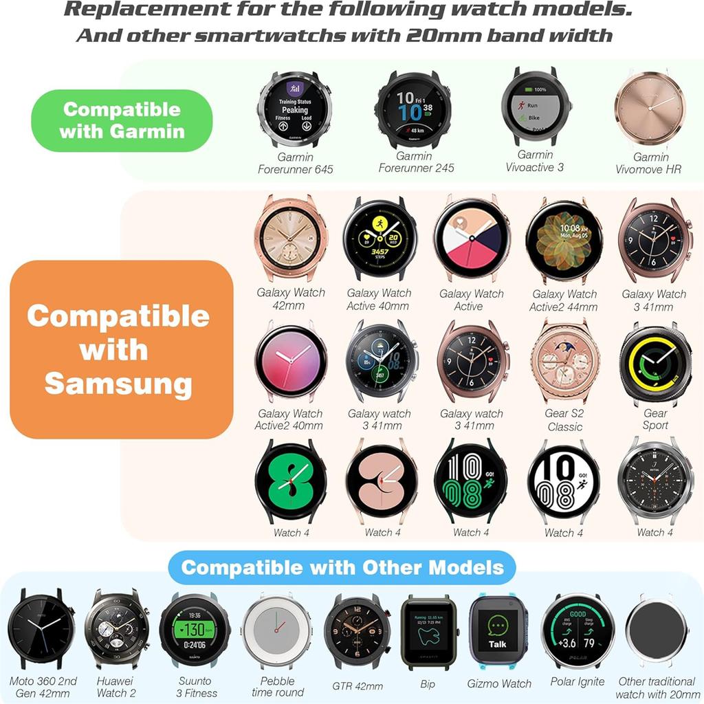 18 мм 20 мм 22 мм Силиконовый ремешок для часов Samsung Galaxy watch 42 мм 46 мм Active 2 Gear S2 S3 Honor Amazfit BIP Huawei watch gt 2 Браслет