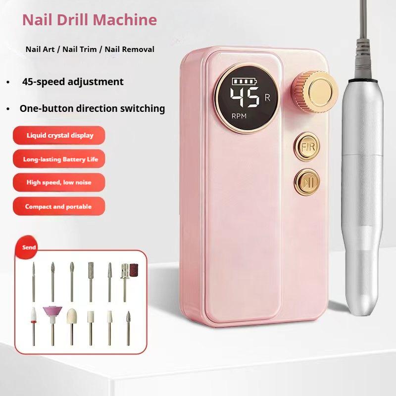 Portable Electric Nail Drill Machine Nail File Tool for Gel Polish Removal Nail Buffer Manicure Pedicure Care Kit