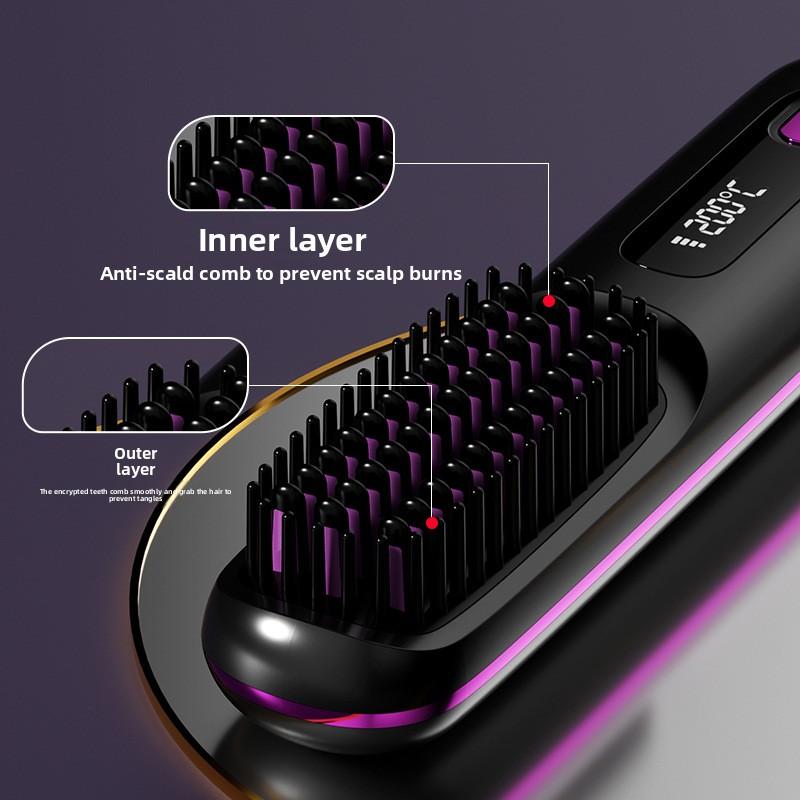 New Cross Border Wireless Straightening Comb Negative Ion Straightening Comb Wireless Straight Roll Portable Straightening Cur 4