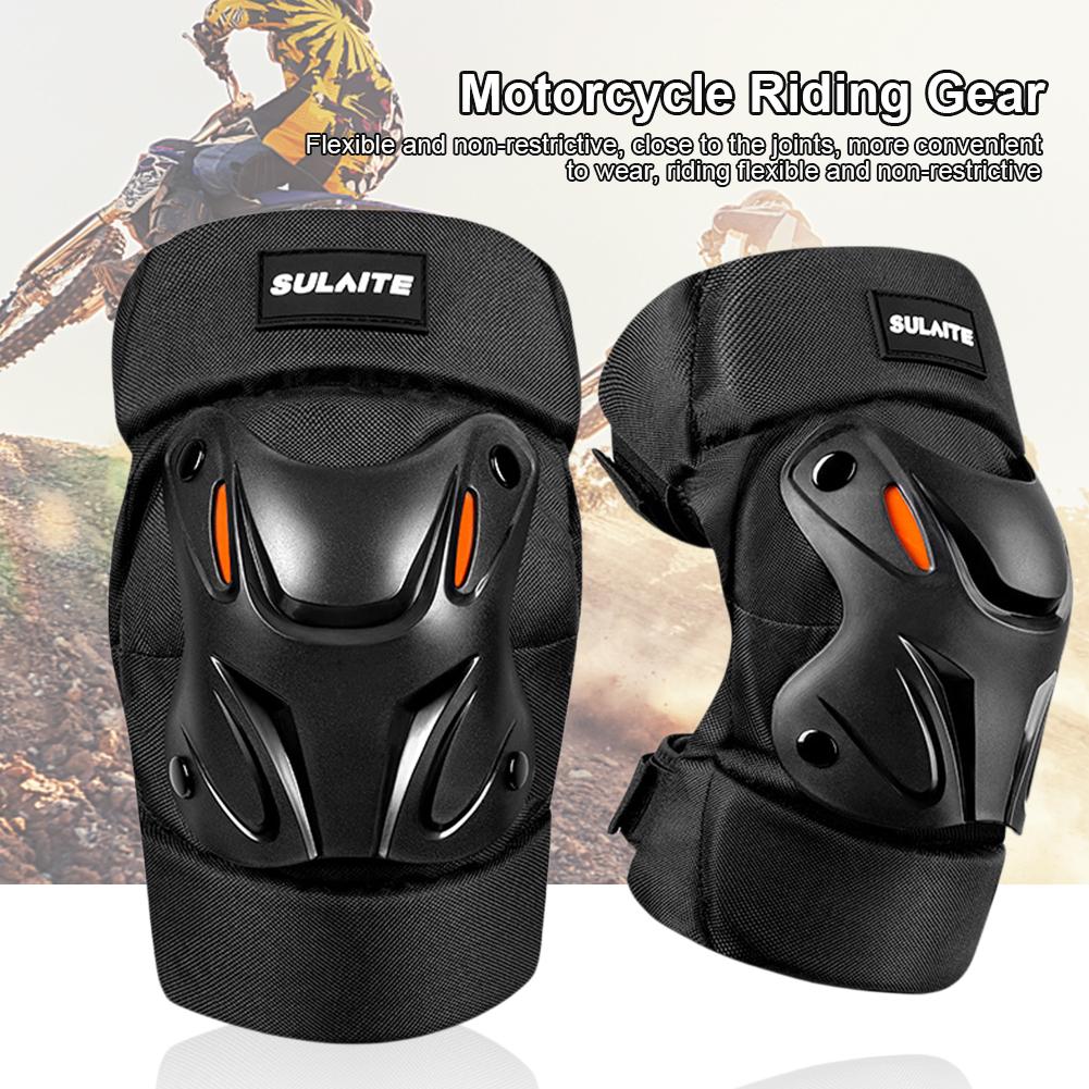 1Pair Motocross Knee/Elbow Pads Adjustable Motorcycle Protection Knee Shockproof Off-Road Knee Protector for MTB Riding Off-Road