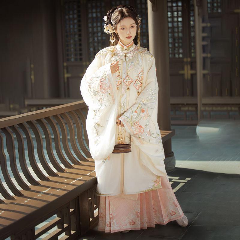 Цветочный шар хрустящий новый продукт Минского производства платье с лошадью тяжелая промышленность вышивка облачное плечо стойка-воротник осенне-зимний чехол