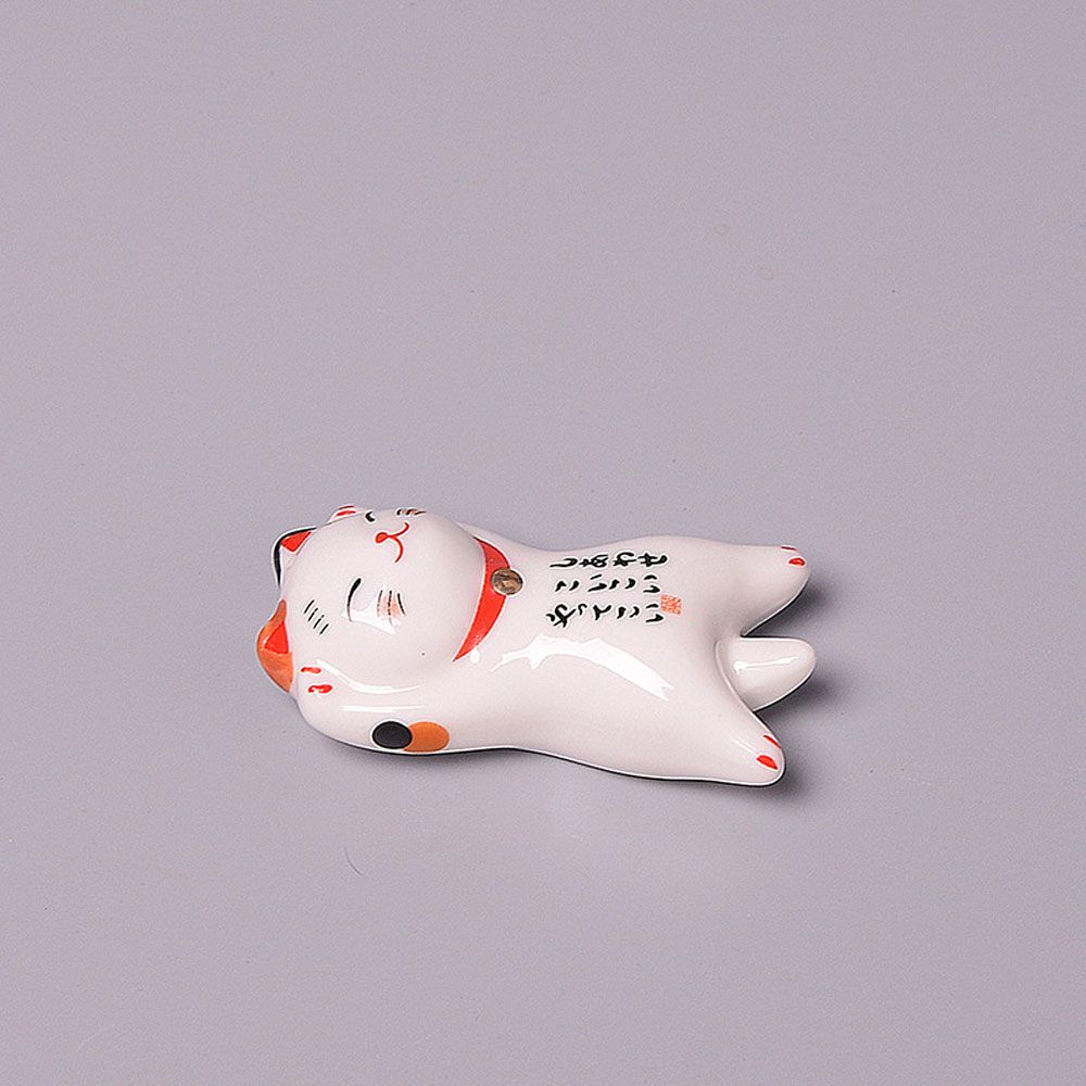 Creative Spoon Fork Rest Home Hotel Ceramic Japanese Chopsticks Holder Lucky Cat Cutlery Stand