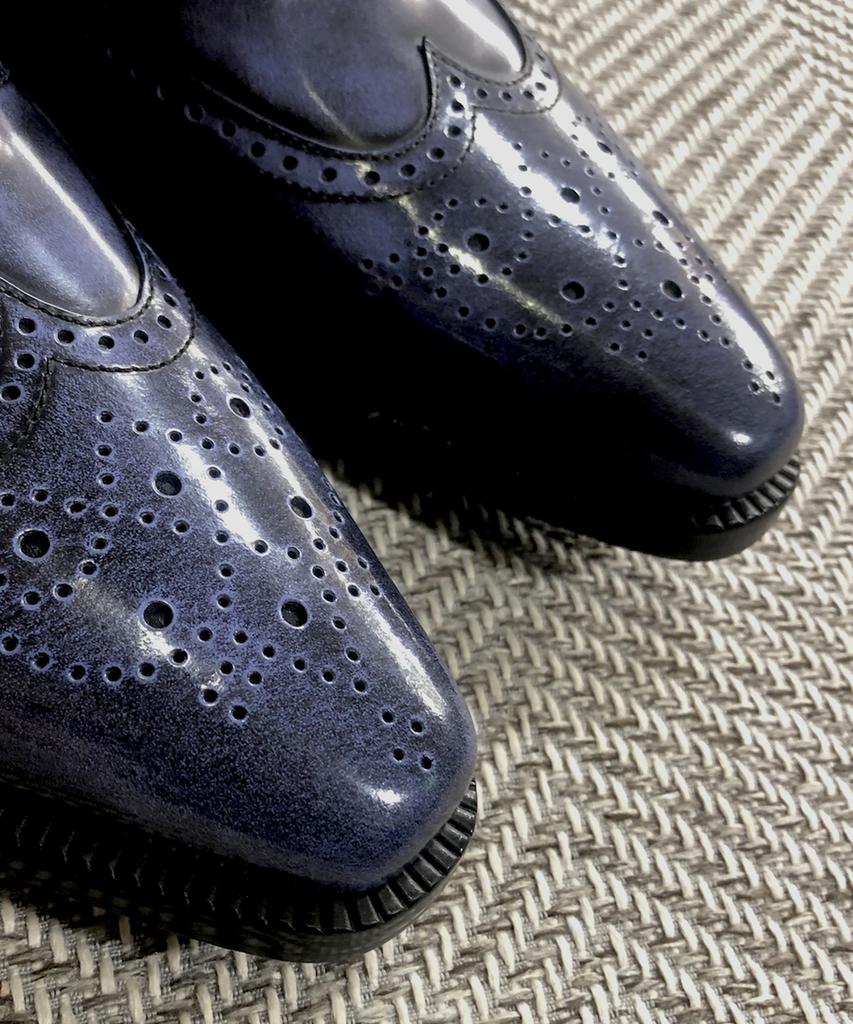 Joenshoe Heritage Wingtip Brogging Oxford Cornflower Blue