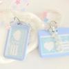Star Milk Blue Vertical High Value Card Holder Flash Pink Love Clouds Gradient Coo Card Keychain Bus Student ID Card Holder