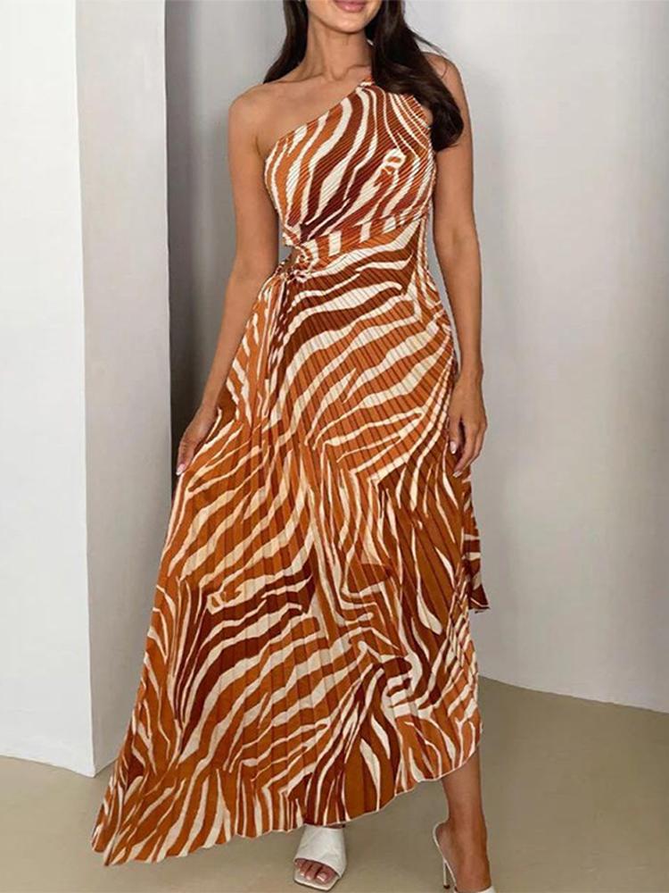 Асимметричные платья с принтом и открытыми плечами, женские весенне-летние женские вечерние платья