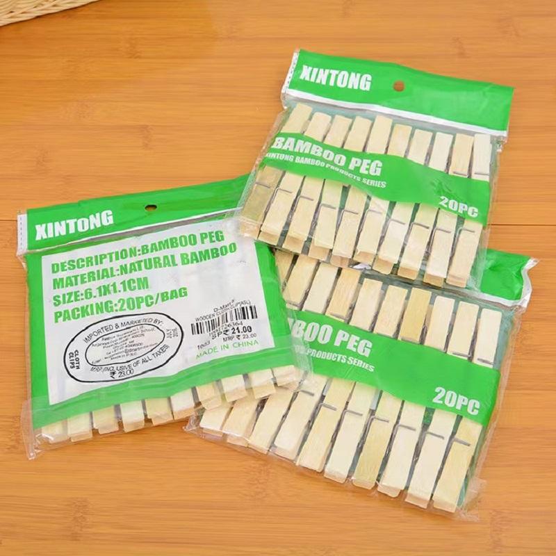 20 шт. Натуральный бамбуковый зажим для белья Фотоприщепки Прищепки DIY Свадебные вечеринки Деревянные зажимы Зажимы Колышки
