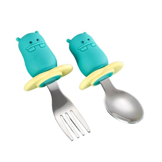 2 шт./компл., детская ложка, вилка, круглая форма, термостойкий пищевой материал, кухонная утварь для кормления детей для дома