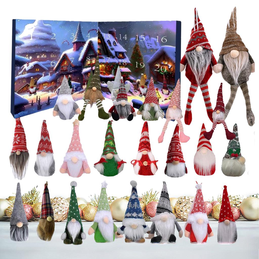 Multi Patterns Christmas Gnome Advent Calendar 2025 Gnome Dolls Plush Toys 24 Day Gnomes Kids Party Gifts S New Year Navidad