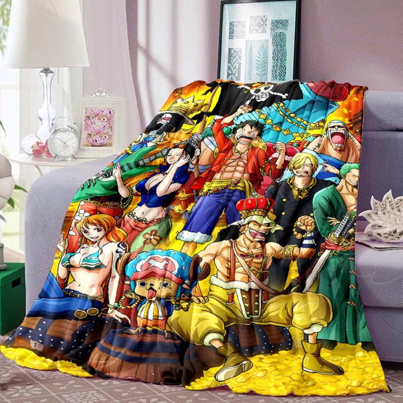 One Piece Print Blanket Warm Comfortable Flannel Blanket for Bedrooms, Sofas, Beds, Chairs, Picnics, Travel -LXR22