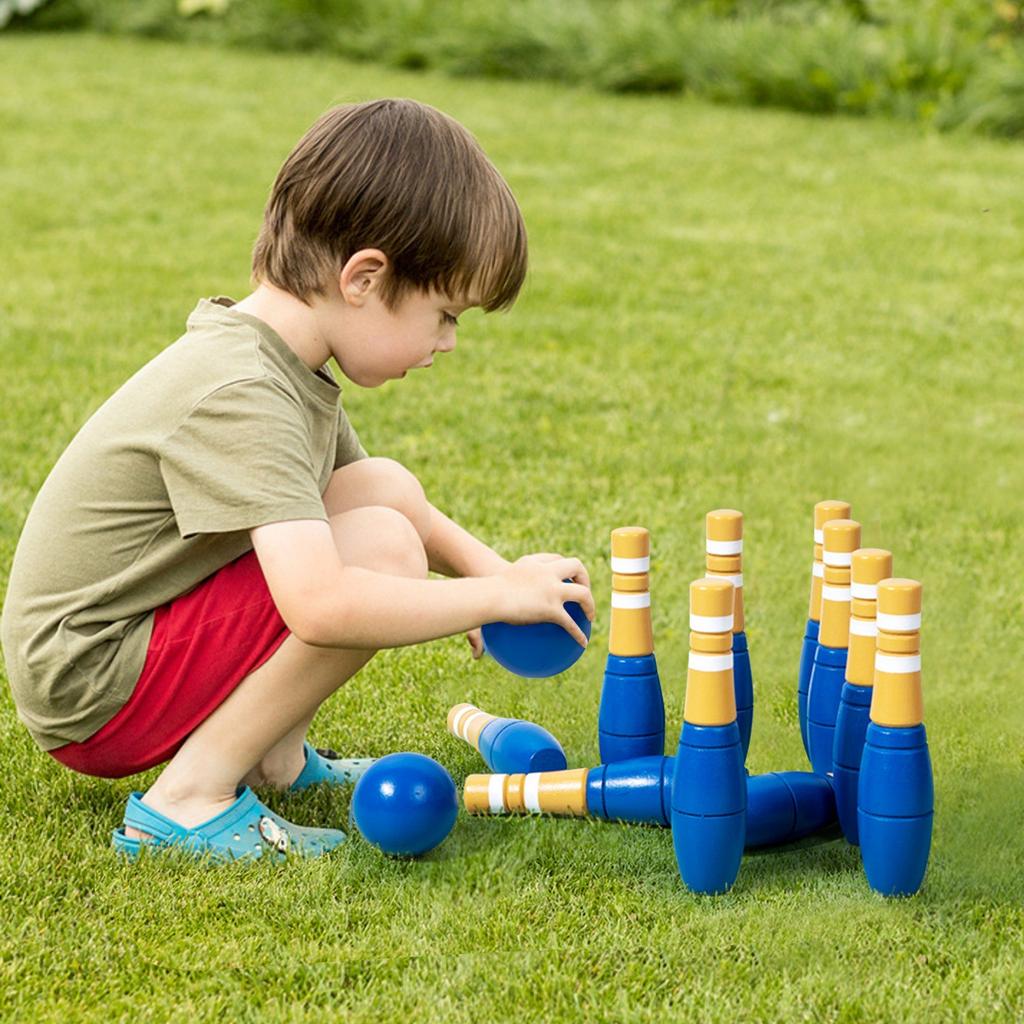 Детский деревянный шар для боулинга, спортивные игрушки для родителей и детей, для занятий спортом в помещении и на открытом воздухе