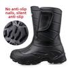 Модные зимние мужские резиновые сапоги Водонепроницаемые повседневные хлопковые сапоги Уличные нескользящие сапоги для рыбалки Плюшевые теплые хлопковые резиновые сапоги для мужчин Botas