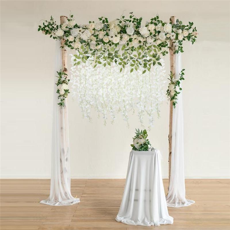 12 шт. 3,6 фута венок из искусственных цветов глицинии, висящий на свадебном саду, озеленение на открытом воздухе, вечерние украшения для дома своими руками