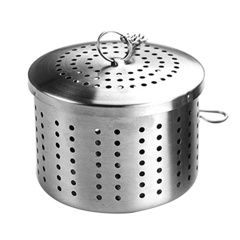 Сетчатое ведро для приправ из нержавеющей стали для кофейного супа, сетчатое ведро для приправ, цепная крышка, сферическая сетка, изысканное мастерство