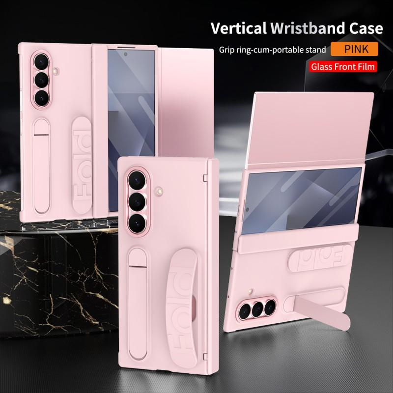 TriFold Phone Case With Wrist Strap Pen Slot Hinge Cover Galaxy Z Fold Series Shockproof PC Protective Shell