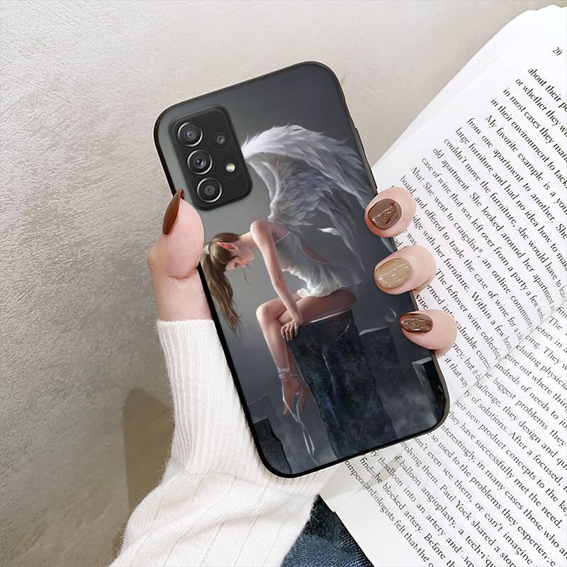 Фэнтезийный чехол для телефона с крыльями ангела и девушкой для Samsung Galaxy A02 A12 A21 A22 A32 A41 A42 A51 A71 A72