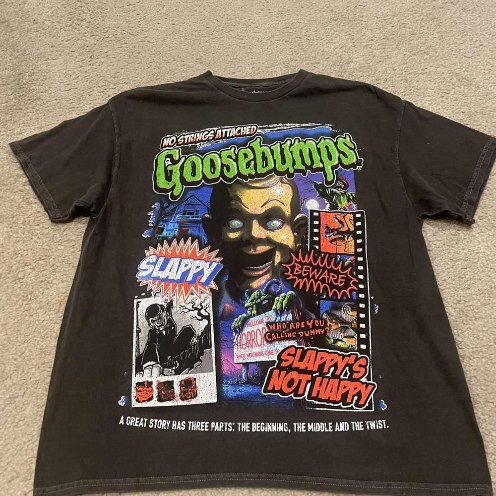 Remake Goosebumps graphic Basic style 90s Black T shirt Unisex NH17261 Unisex T-Shirt