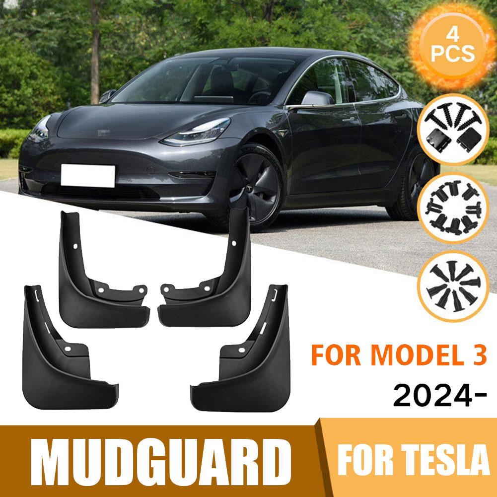 Брызговики для Tesla Highland 2016-2024 Брызговики Передние Задние Колеса Автомобильные Аксессуары 4 Шт.