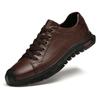 Новинка весны, повседневная обувь из натуральной кожи для мужчин, кроссовки, обувь для вождения на шнуровке, мужская обувь ручной работы на плоской подошве
