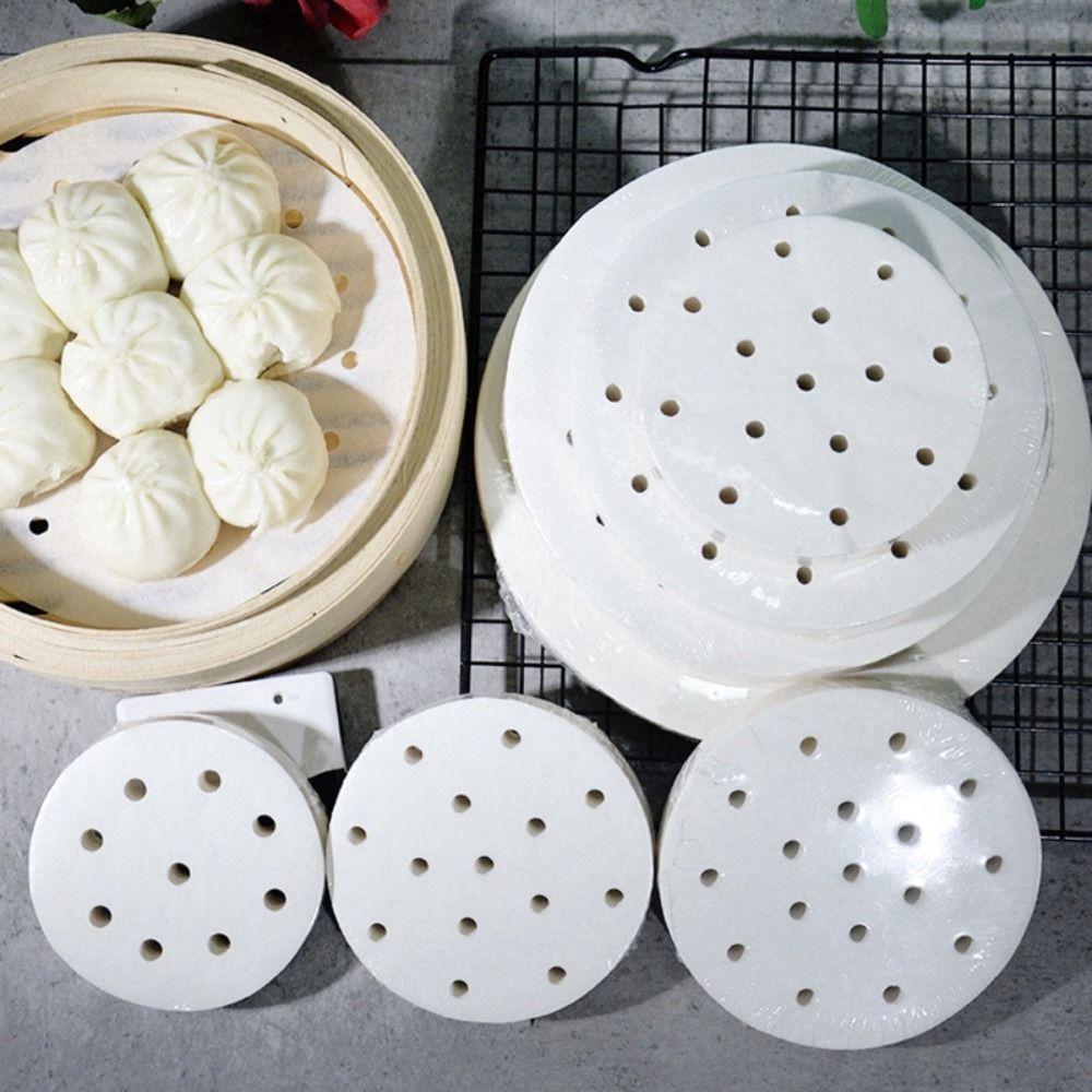100Pcs Round Steamer Paper Disposable Bread Bakery Paper New Buns Pad Paper Kitchen Cooking Tools