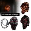 Готическая треснувшая лицевая LED-подсветка, питание от USB, декоративная скульптура из смолы для использования в помещении, уникальный дизайн, украшение для дома и офиса