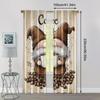 2pcs, Light Filtering Curtains Coffee Gnome Versatile Durable Polyester (without rod) Gifts Perfect for Living Room, Bedroom,