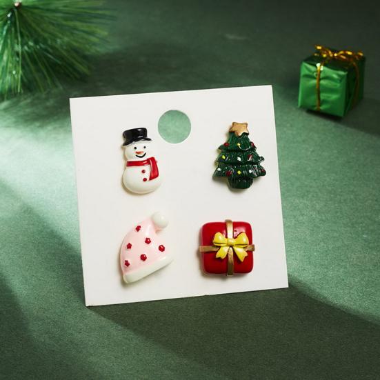 3 шт./компл. рождественские броши винтажные праздничные милые мультяшные геометрические невыцветающие декоративные броши с бумажной карточкой Санта-Клауса