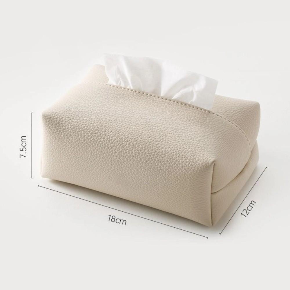 Artificial Leather Tissue Box Desktop Decoration Napkin Holder Tissue Storage Box Living Room