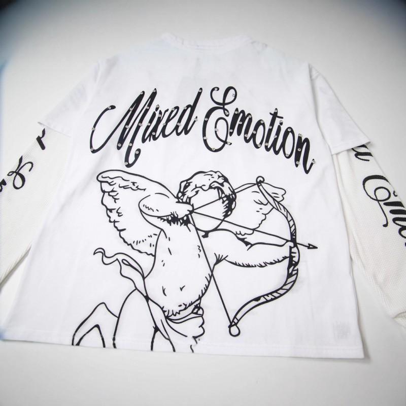 Unisex Streetwear Long Sleeve Tee Hip Hop Graphic Print Cotton Oversized T-Shirt Men Women Fall 2025