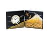 Nakatani Brothers Company "Yamanaka Lacquer" Folding Screen Clock, Black, Pine and Crane Design, 37-3109