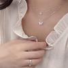 Butterfly Double Necklace Ladies Simple Design Niche Temperament Necklace Popular Alloy Version Clavicle Necklace