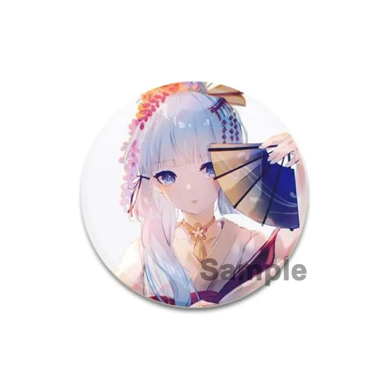 Значок Genshin Impact 32/44/58 мм, милые броши для косплея Камидзато Аяка, креативные изысканные эмалевые булавки для одежды, рюкзака, ювелирных изделий, аксессуаров