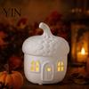 Creative Gift for Birthday 2Pcs/Set Lighted Whimsical House Ornaments, Light-Up Pumpkin Figurine, Halloween Table Thanksgiving Centerpiece with