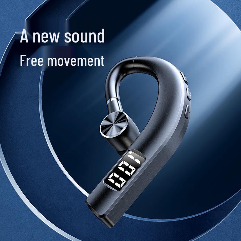 Беспроводные Bluetooth-наушники-гарнитура для спорта F19 с шумоподавлением и цифровым дисплеем, Одно ухо, 5.2