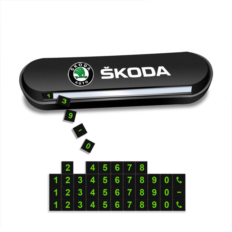 1 шт. Автомобильная временная парковочная карточка Табличка Значок Автостайлинг для Skoda Octavia Fabia A7 Kamiq Kapoq Kodiaq Rapid SCALA Superb Yeti Derivati