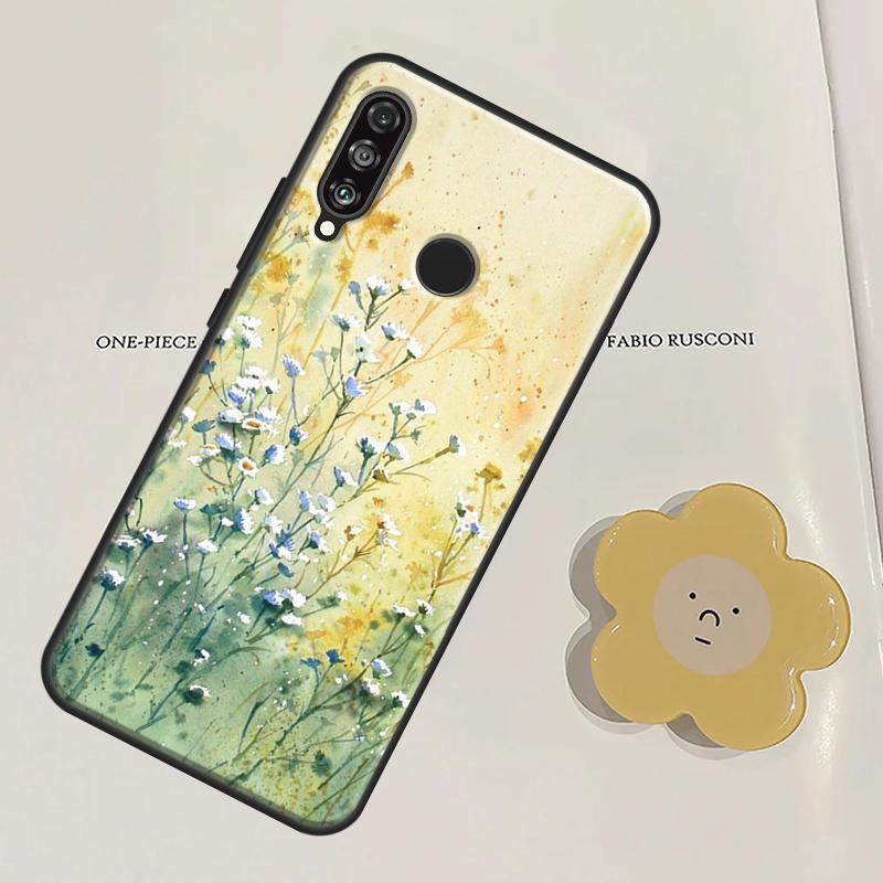 Масляная живопись Цветы Для Huawei Nova Y91 Y60 Y70 Y90 Y61 3i 7i 8i 11i Nova 11 9 10 SE P20 P40 Lite P30 Pro Чехол