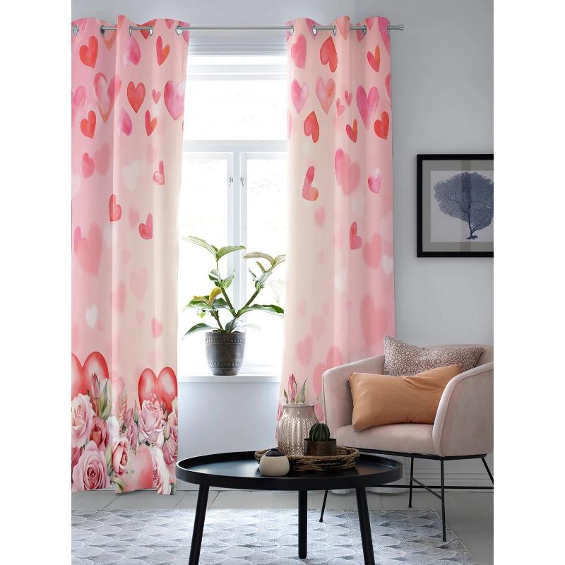 День святого Валентина Розы Любовь Оконные Шторы для Гостиной Спальня Шторы Современные Кухонные Жалюзи Портьеры Шторы