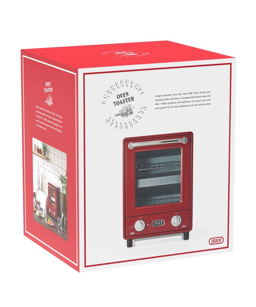 Тостер-духовка вертикальный тостер 2-х уровневый тостер новый тонкий ретро [Toffy] K-TS4 (Античный красный) К-ТС4-АР