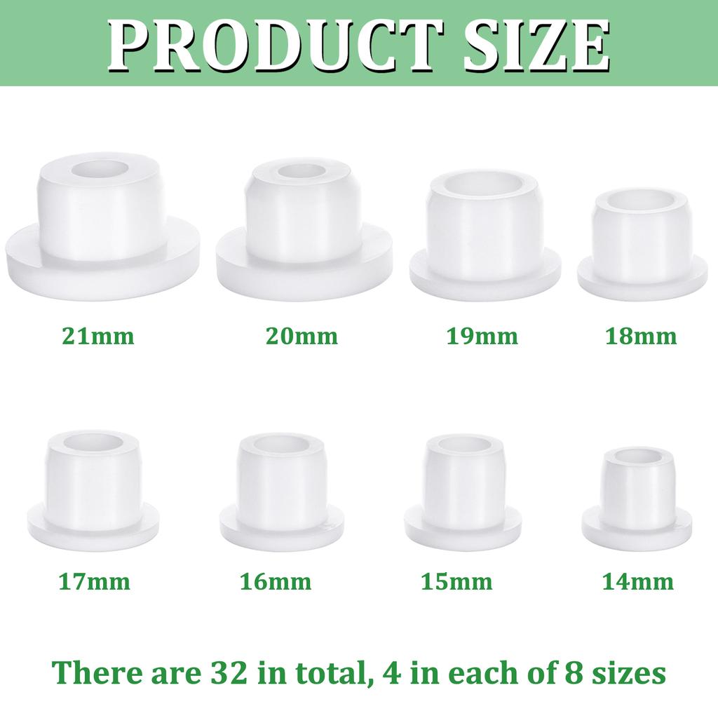 32Pcs Silicone Salt And Pepper Shaker Stoppers 14,15,16,17,18,19,21 Mm Stoppers For Salt And Pepper Shakers,Salt Shaker Plug Rep