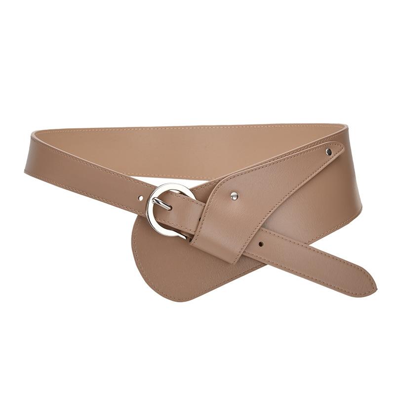 Genuine Leather Waist Seal Pin Buckle Women's Fashionable Versatile Coat Waist Tucked Waist Retro Belt European and American Style Belt Women