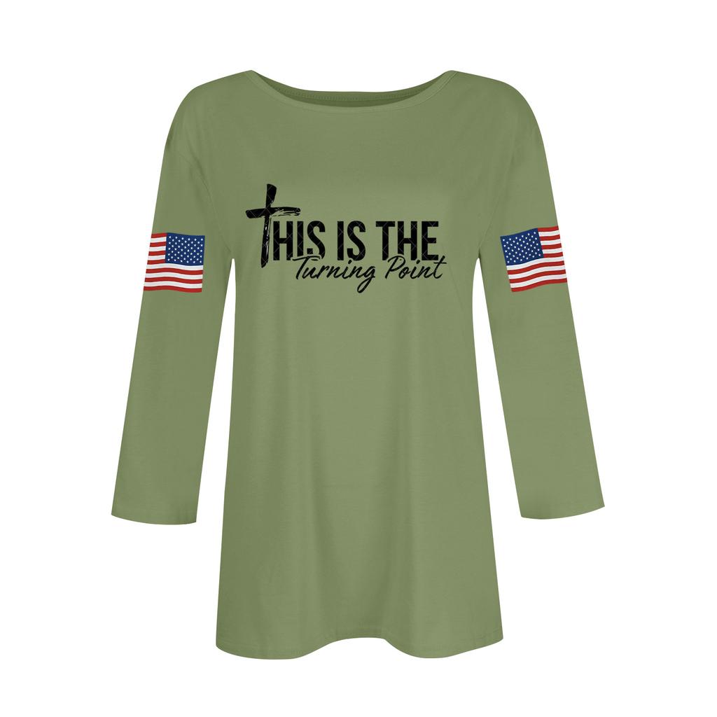 Women's Casual Fashionable Sexy Comfortable Neck Three-Quarter Sleeve Top