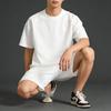 Хлопковый топ с коротким рукавом и круглым вырезом и комплект шорт - Модный твил свободного кроя