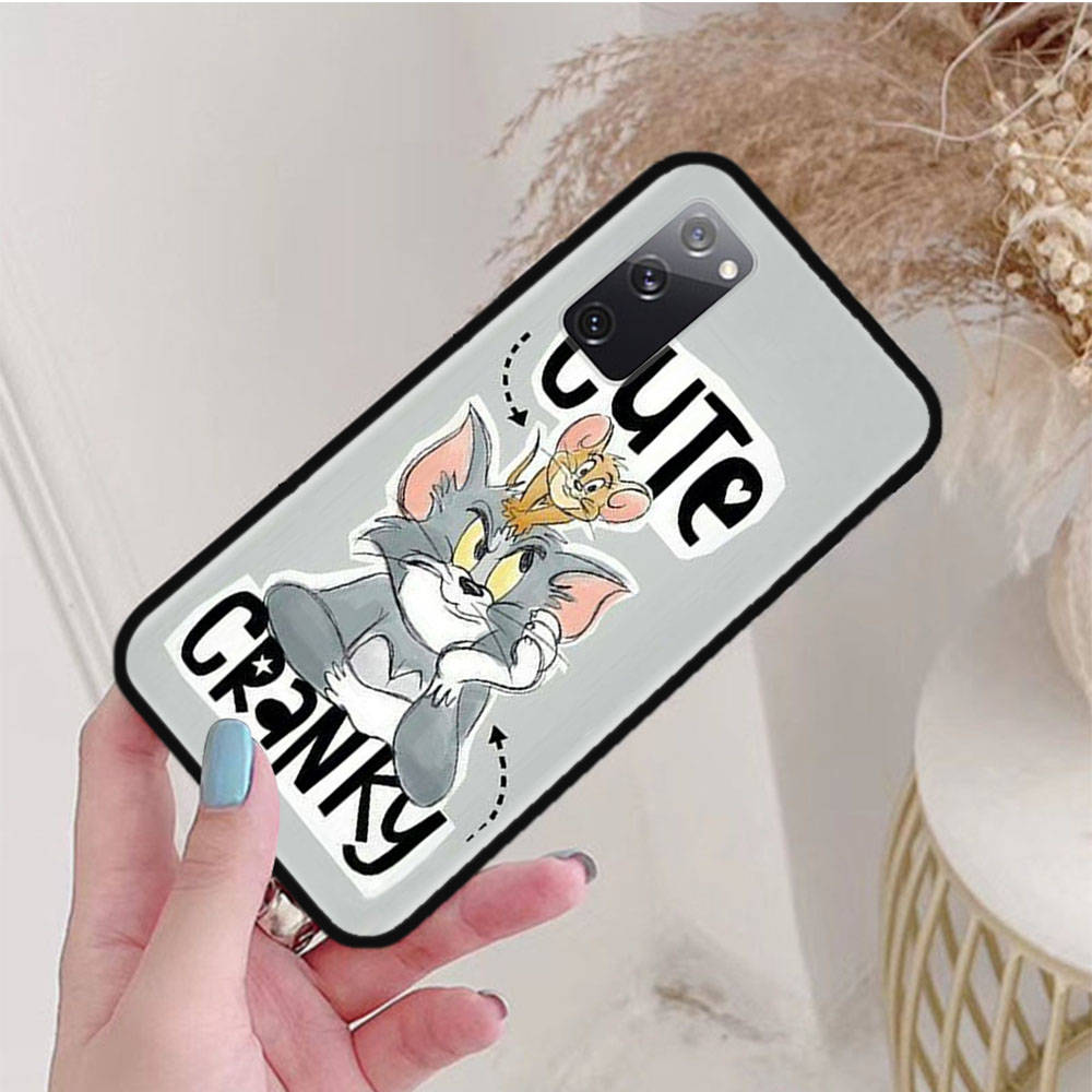 Черный чехол для Xiaomi Poco X6 X4 M5 M6 F5 F6 C65 C55 C50 C51 C40 Pro Redmi 14C A3X 13C 12C 11T 10A 9C Note 7 6 8A Plus C-43 милый кот Том Джерри мышь