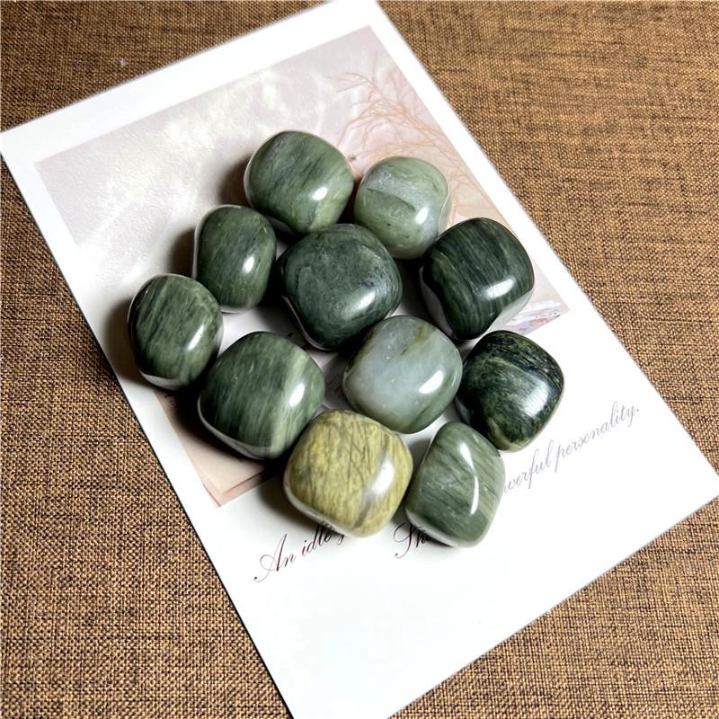 Натуральный зеленый рутиловый кварц, галтованный камень, для декора аквариума и ландшафтного дизайна