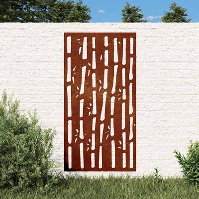 vidaXL Garten-Wanddeko 105x55 Cm Cortenstahl Bambus-Design