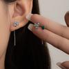 Серьги-гвоздики из серебра S925 с синим ирисом Женственность Премиальные серьги-цветы Универсальные Имитация Аллергия Изумрудные серьги