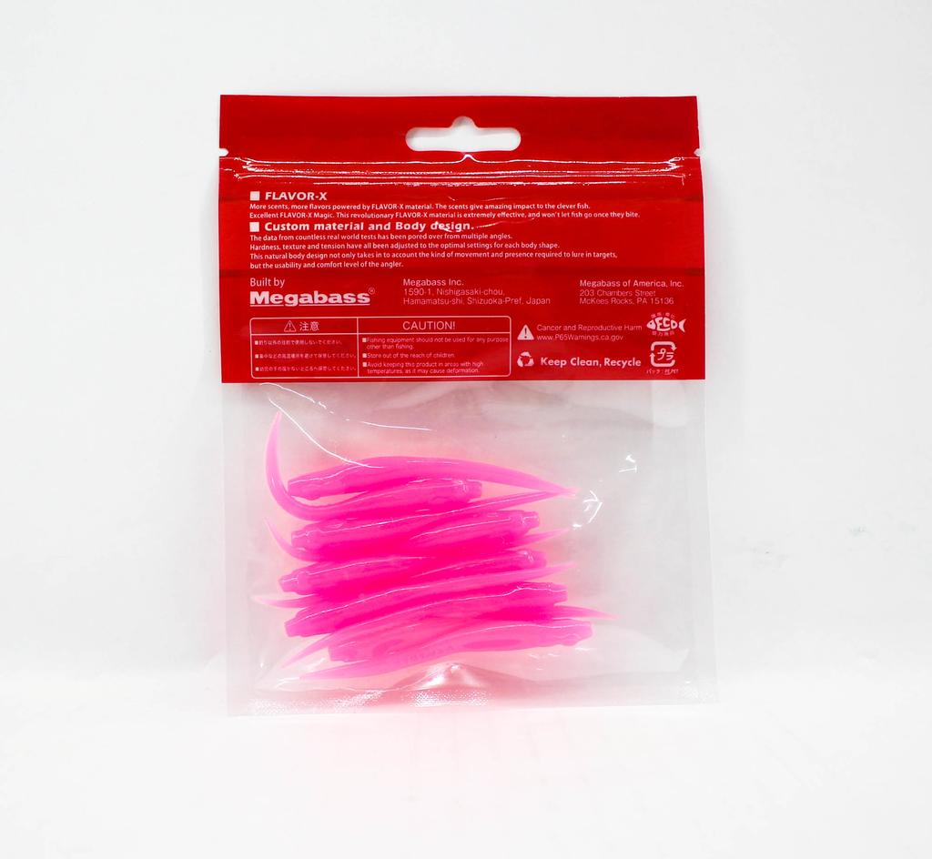 Megabass Мягкая приманка Hazedong 3 дюйма, розового цвета (0572)